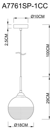 Подвесной светильник Arte Lamp Wave A7761SP-1CC