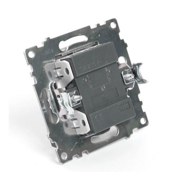 Выключатель двухклавишный Stekker Катрин с подсветкой шоколад GLS10-7102-04 49021