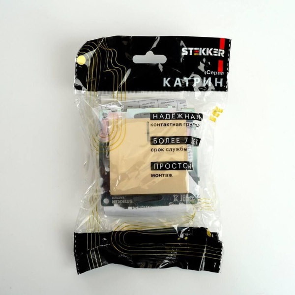 Выключатель одноклавишный Stekker Катрин с подсветкой золото GLS10-7101-08 49215