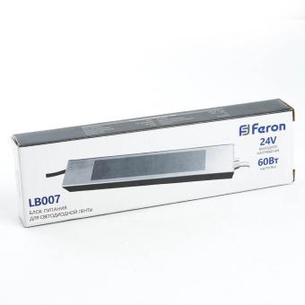 Блок питания для светодиодной ленты Feron LB007 12V 60W IP67 2,5A 48057