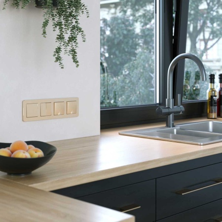 Выключатель одноклавишный проходной Werkel шампань W1112011 4690389157103