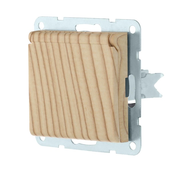 Розетка LK Studio с з/к, шторками и крышкой (сосна) LK60 863425-1