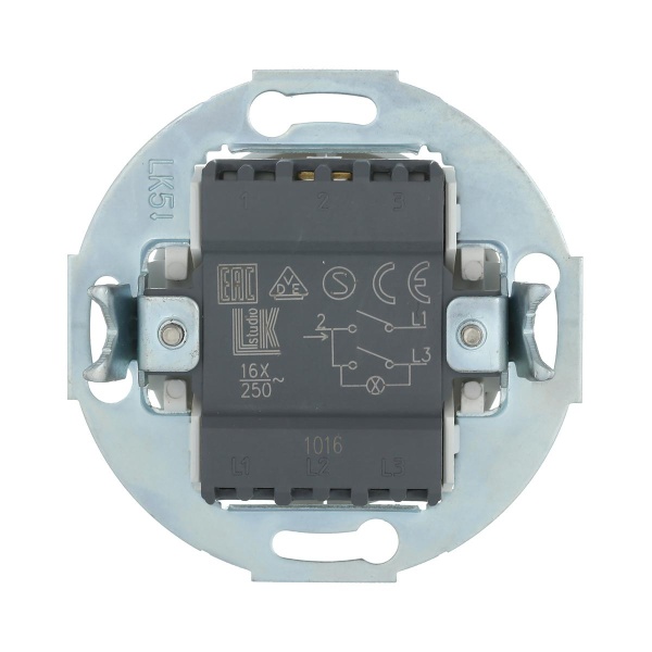 Выключатель LK Studio двухклавишный (схема 5L) с индикатором 16 A, 250 B (белый) Vintage 881204-1