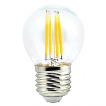 Лампа светодиодная филаментная (UL-00003252) E27 7,5W 3000K прозрачная LED-G45-7,5W/WW/E27/CL GLA01TR