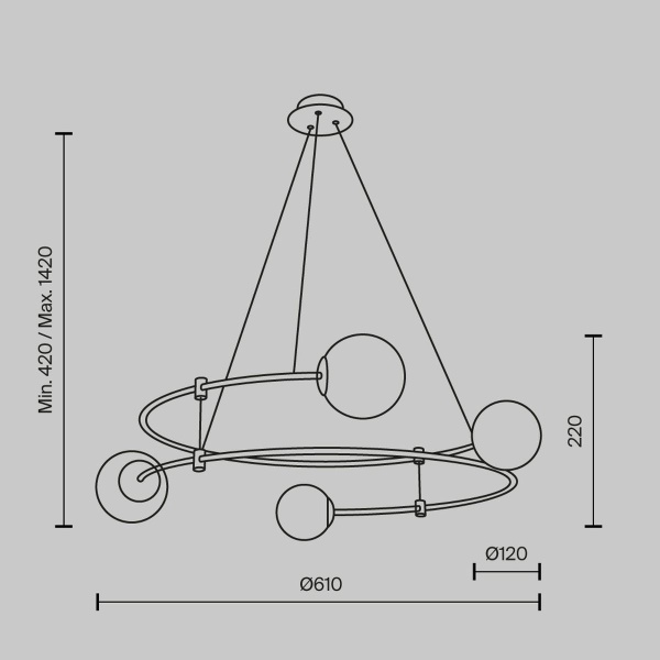 Подвесная люстра Maytoni Balance MOD317PL-04G