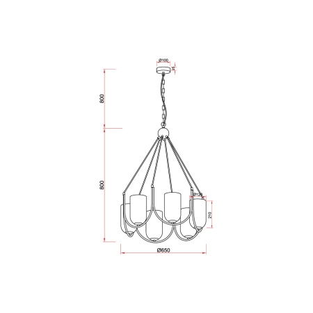 Подвесная люстра Vele Luce Fiamma VL5812P06