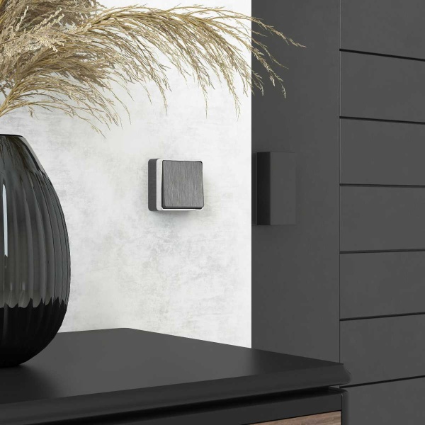 Выключатель одноклавишный проходной Werkel Gallant графит рифленый W5012004 4690389164071