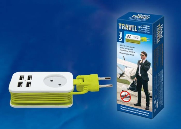 Удлинитель Uniel 1гн х 1,5м б/з Travel S-CT1-1,5U White/Green UL-00003331 Удлинитель Uniel 1гн х 1,5м б/з Travel S-CT1-1,5U White/Green UL-00003331
