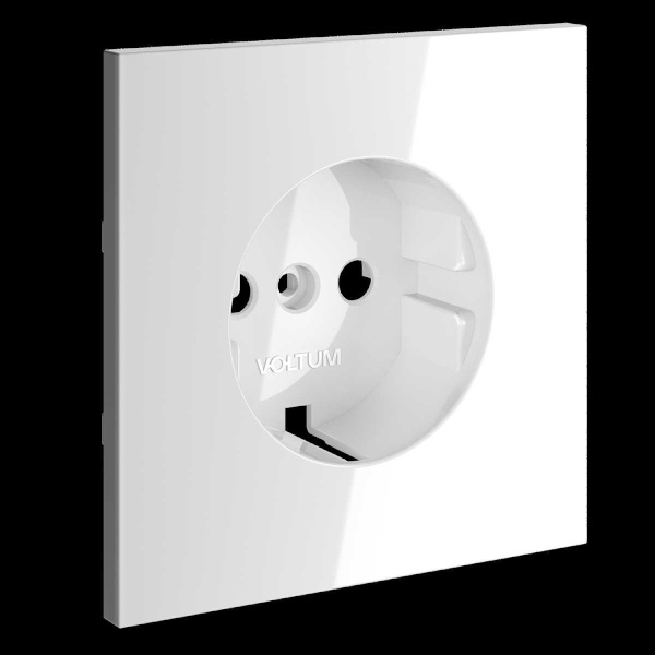 Накладка для розетки с заземлением S70 (белый глянцевый) Voltum VLS000601
