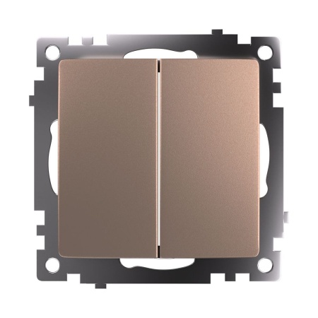 Выключатель двухклавишный Stekker Катрин шампань GLS10-7104-02 39592