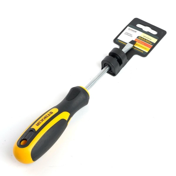 Отвертка шлицевая Stekker SL 6.5 х 100 мм Cr-V, SDM-SL65-100 39773