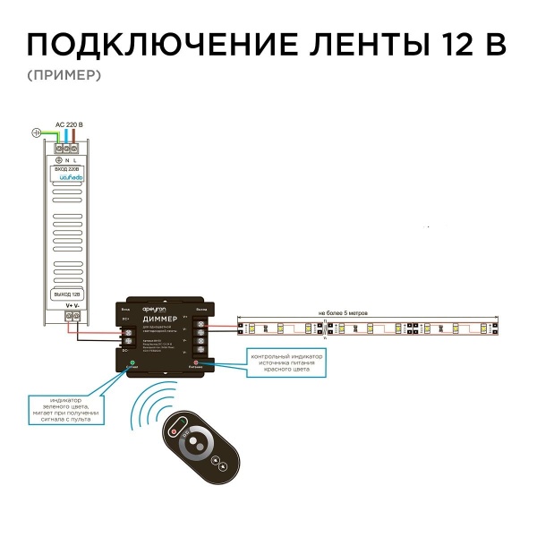 Диммер Apeyron с пультом 12/24V 04-31 Диммер Apeyron с пультом 12/24V 04-31