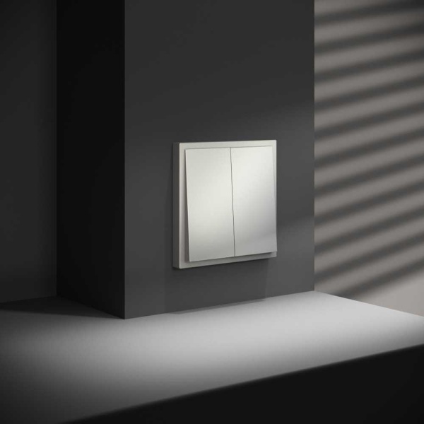 Перекрестный переключатель встраиваемый S70 двухклавишный 10А, (сталь) Voltum VLS020505