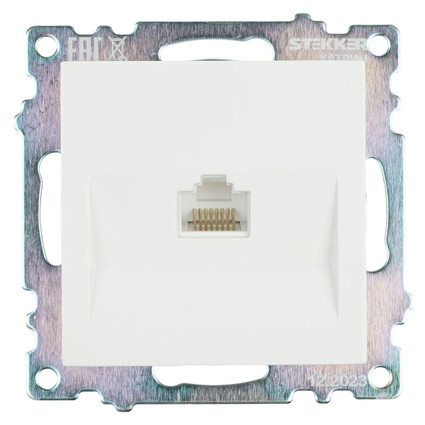 Розетка компьютерная RJ-45 Stekker Катрин белый GLS00-7107-01 39305