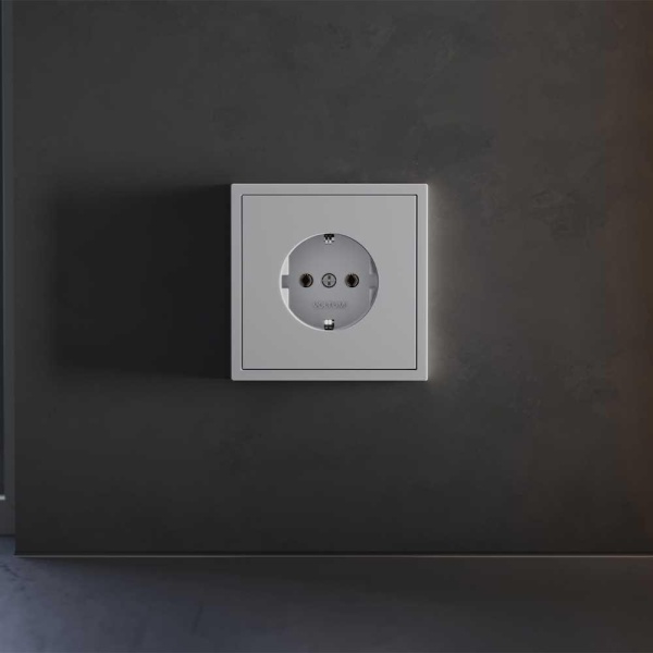 Накладка для розетки с заземлением, S70 (серый) Voltum VLS000616