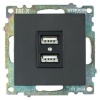 Розетка 2хUSB Stekker Катрин черный GLS10-7115-05 39616