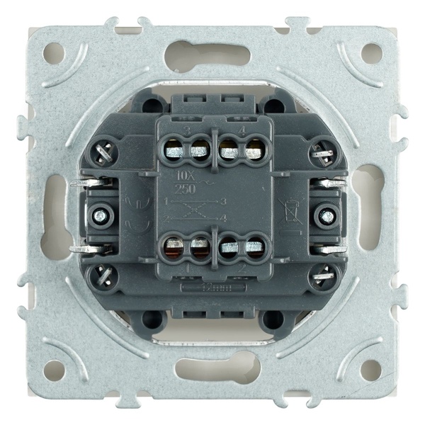 Переключатель перекрестный 1-клавишный (механизм), Stekker, 250В, 10А Эмили, RSW10-5110-08, кашемир, soft touch 49897