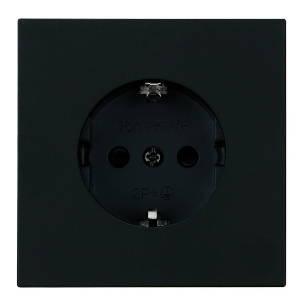 Розетка 1-местная с защитной шторкой с/з (механизм), Stekker, 250В, 16А Мия, RST16-3110-05, черный бархат 50454