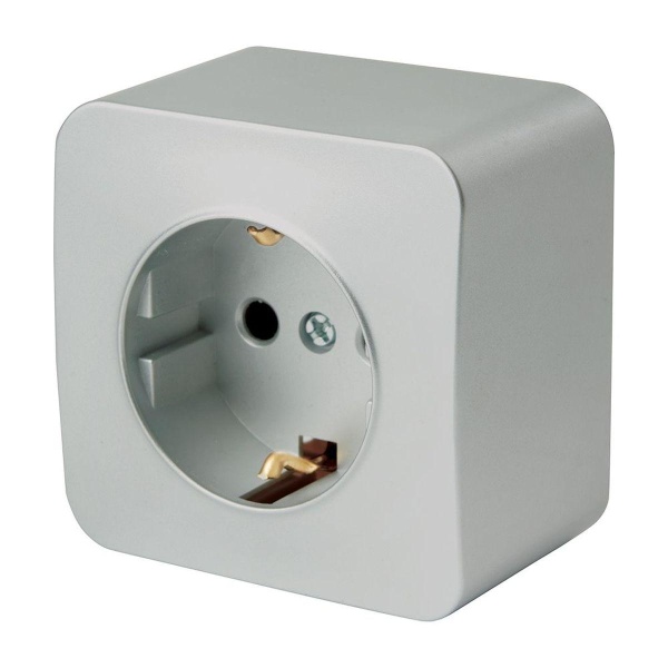 Розетка 2P+PE Stekker София серебро MST16-11-03 49326