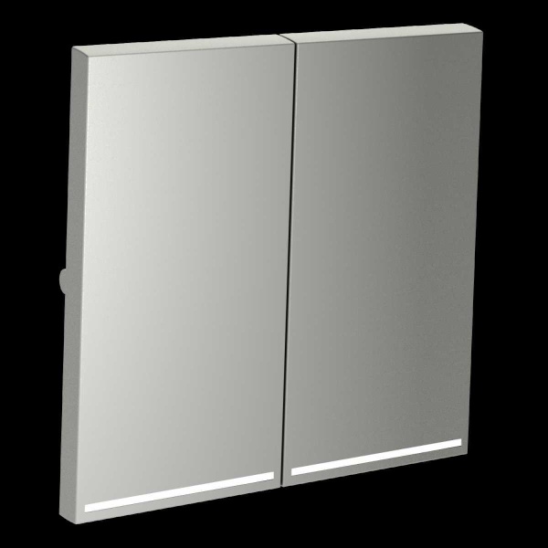 Клавиши для выключателя/переключателя двухклавишного с подсветкой S70 (сталь) Voltum VLS000405