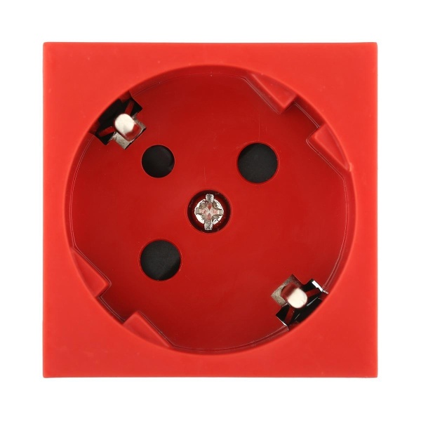 Розетка LK Studio с заземляющими контактами, с защитными шторками, 16 А, 250 В, под углом 45 градусов с ключом (красный) LK45 851607-1