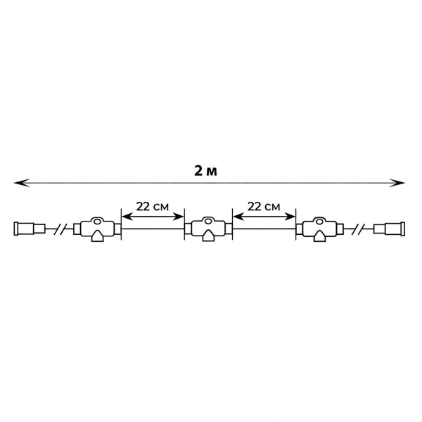 Провод-шина для гирлянд Uniel UCX-F90 T10/2M/BK UL-00013219