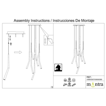 Подвесная люстра Mantra Arrecife 9366+9211 (8L)