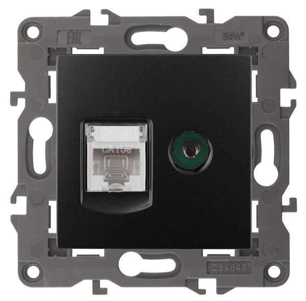 Розетка комбинированная RJ45+TV ЭРА Elegance 14-3110-05 Б0034318 Розетка комбинированная RJ45+TV ЭРА Elegance 14-3110-05 Б0034318