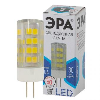 Лампа светодиодная ЭРА G4 5W 4000K прозрачная LED JC-5W-220V-CER-840-G4