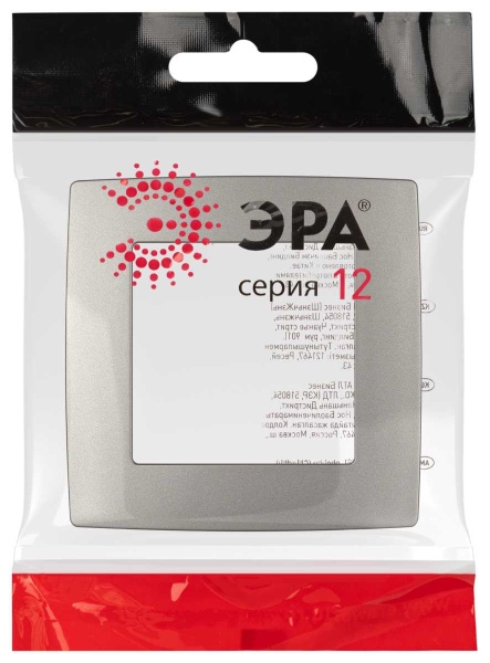 Рамка для розеток и выключателей ЭРА Серия 12 12-5001-16 на 1 пост, титан Б0065735