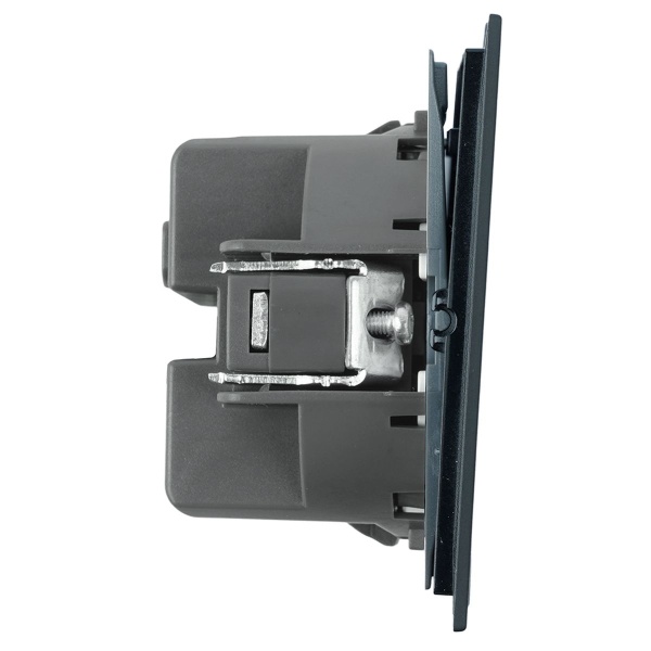 Выключатель 2-клавишный c индикатором (механизм), Stekker, 250В, 10А Мия, RSW10-3102-05, черный бархат 50446