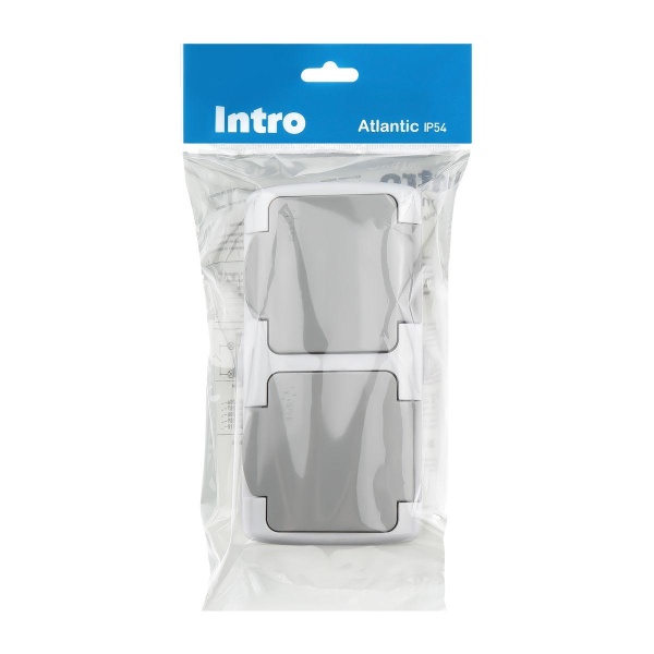 Розетка двойная ЭРА Intro Atlantic Schuko 2x2P+E 16A 250V с крышкой 5-204-03 Б0051061 Розетка двойная ЭРА Intro Atlantic Schuko 2x2P+E 16A 250V с крышкой 5-204-03 Б0051061