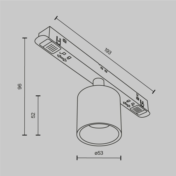 Трековый светодиодный светильник Maytoni Technical Magnetic Exility Alfa S TR132-2-7W4K-BS