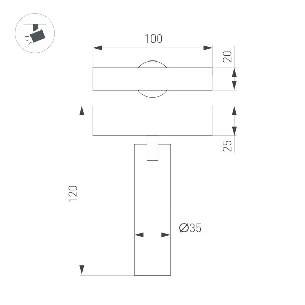 Трековый светодиодный светильник Arlight Mag-Spot-25-R90-9W Day4000 035000(1)