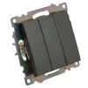 Выключатель трехклавишный Stekker Катрин графит GLS10-7108-06 49415