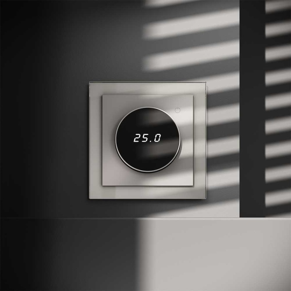 Терморегулятор электронный Voltum S70 с индикацией и датчиком, для теплого пола, (кашемир) VLS070103