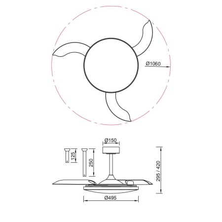 Люстра-вентилятор Mantra SLIM FAN 9006