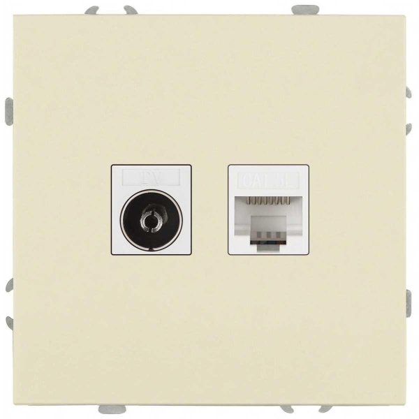 Розетка ЭРА Galaxy 15-3110-02 комбинированная RJ45+TV IP20 слоновая кость Б0070778