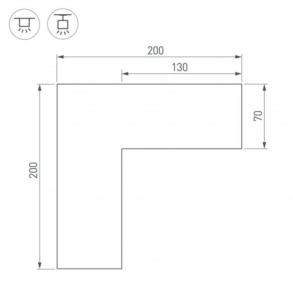 Коннектор L-образный внутренний Arlight SL-Line-6070 030139 Коннектор L-образный внутренний Arlight SL-Line-6070 030139