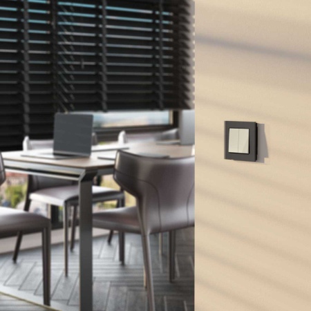 Выключатель двухклавишный с самовозвратом Werkel слоновая кость W1122403 4690389192326