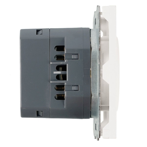 Розетка 1-местная з/ш с/з 16А + USB + Type C (механизм), Stekker, 250В, 20W Эмили, белый фарфор, soft-touch, RST16-5119-01 50217