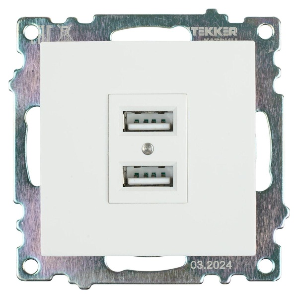 Розетка 2хUSB Stekker Катрин белый GLS10-7115-01 39686