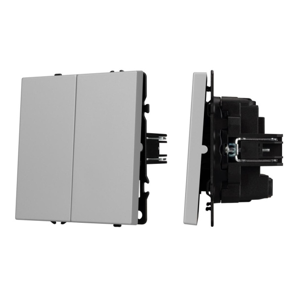 Механизм выключателя двухклавишный перекрёстный SWT-NOBE-MKX2-SFPL-IS (230V, 10A) Arlight 061794