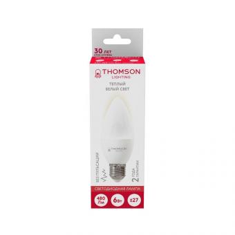 Лампа светодиодная Thomson E27 6W 3000K свеча матовая TH-B2357
