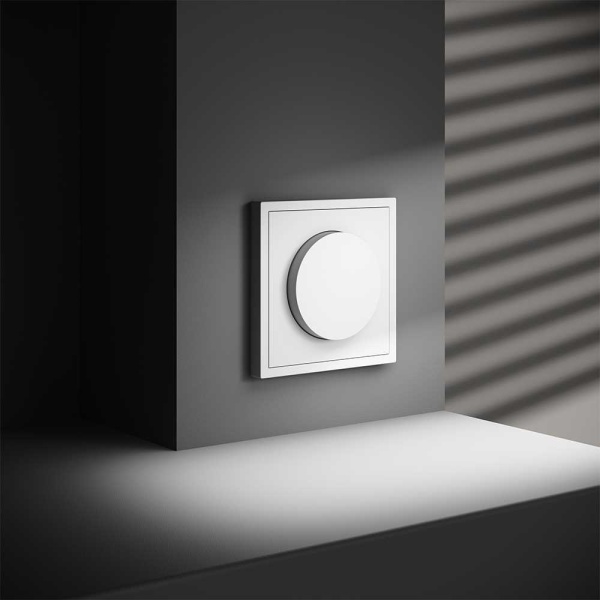 Светорегулятор встраиваемый Voltum S70 поворотно-нажимной 600 Вт, (белый матовый) VLS070302