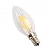 Лампа светодиодная филаментная Elvan E14 5W 4000K прозрачная E14-5W-4000K-CL-candle