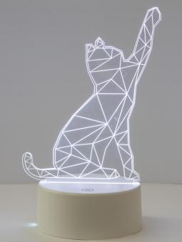 Фигурка светодиодная «Кошка» 25,5x13.5см Uniel ULI-M501 RGB/3AAA Catty/White UL-00007419