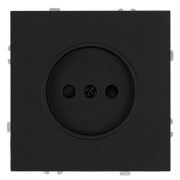 Розетка 1-местная с з/ш, б/з (механизм), СЗК, Stekker, 250В, 16А Эмили, RST16-5109-05ZK, черный уголь, soft touch 50250