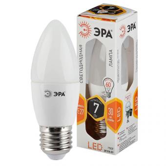 Лампа светодиодная ЭРА E27 7W 2700K матовая LED B35-7W-827-E27