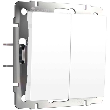 Выключатель двухклавишный с самовозвратом Werkel белый матовый W1122461 4690389192364